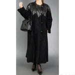 #48 LEATHER AND FUR SWING COAT 4XL