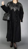 #48 LEATHER AND FUR SWING COAT 4XL