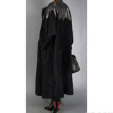 #48 LEATHER AND FUR SWING COAT 4XL