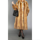 #5079 RED FOX HOODED COAT S