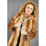 #5079 RED FOX HOODED COAT S