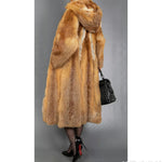 #5079 RED FOX HOODED COAT S